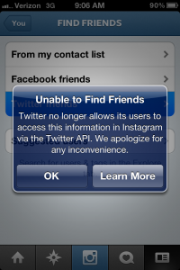 photo Another One Bites The Dust: Twitter Shuts Off “Find Friends” Feature on Instagram | COSO Media